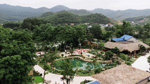 Tổng quan không gian điểm du lịch Suối Cốc homestay thuộc Xóm Phúc Tiến, Đại Phúc, tỉnh Thái Nguyên